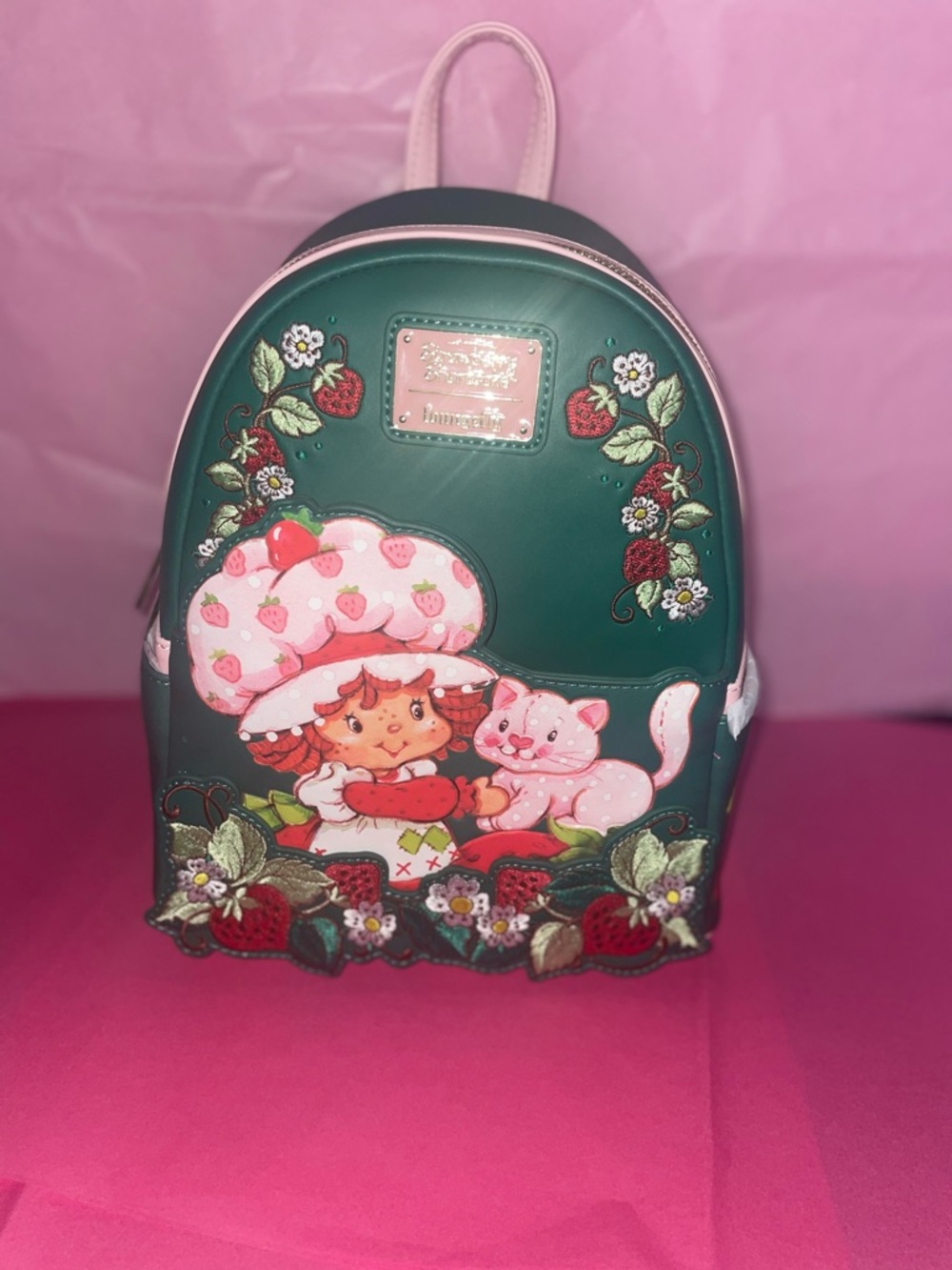 Loungefly Green & Pink Strawberry Shortcake Mini Backpack - Picture 3 of 8